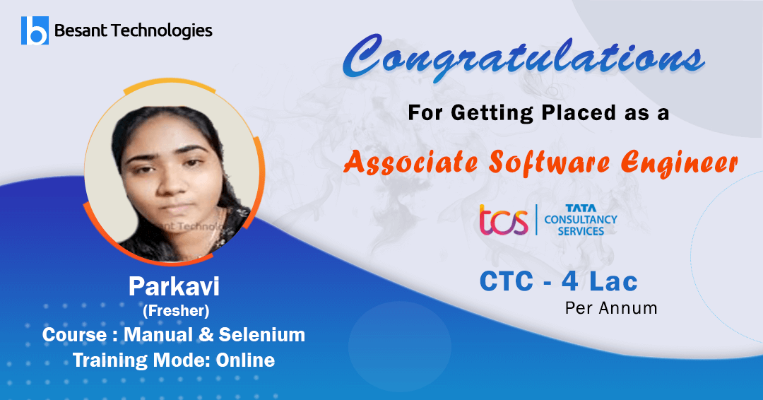 TalentQ Training Mangalore | Fresher Parkavi Got Placed In TCS After Completing QA Course Online