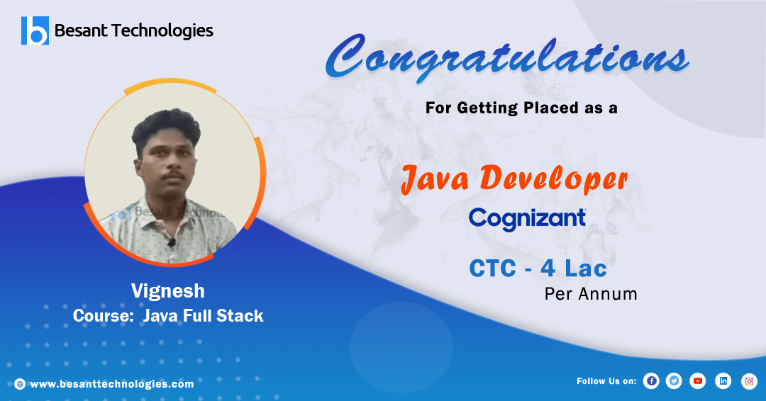 TalentQ Training Mangalore Review | Success story of Vignesh Got Placed as Java developer